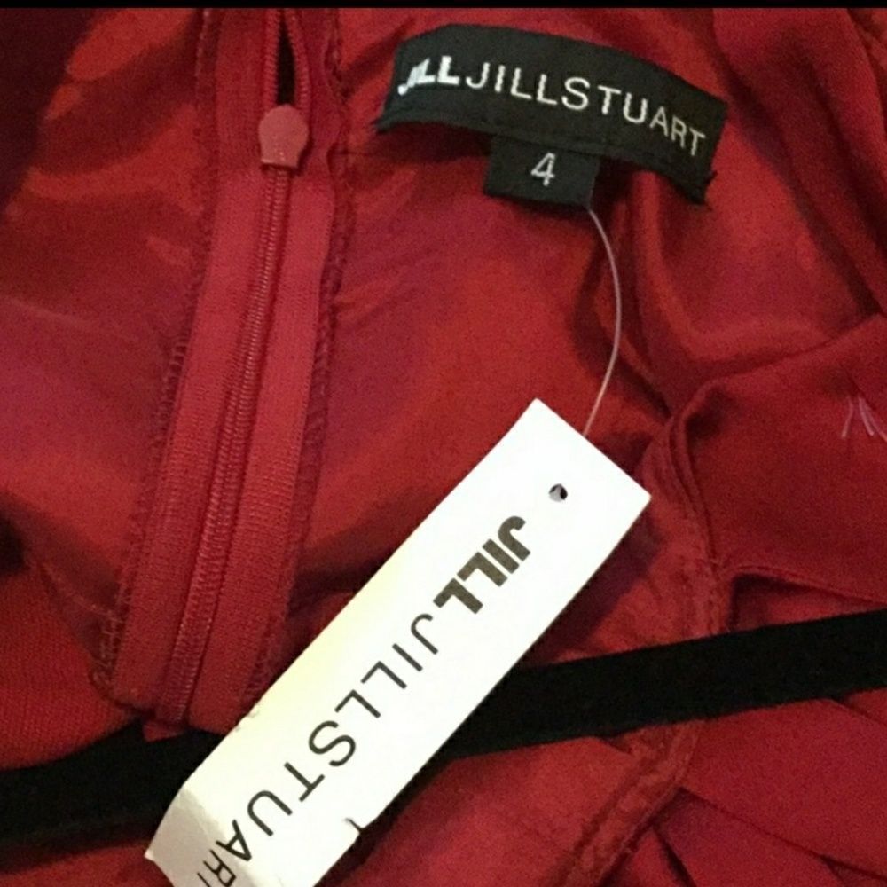 Jill Stuard Cold Shoulder Flounce Gown, Pimento - Picture 6 of 8